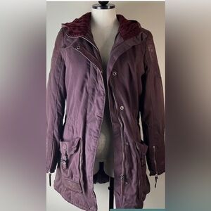 Brand New Military Style Coat with Distressed Leather Accents